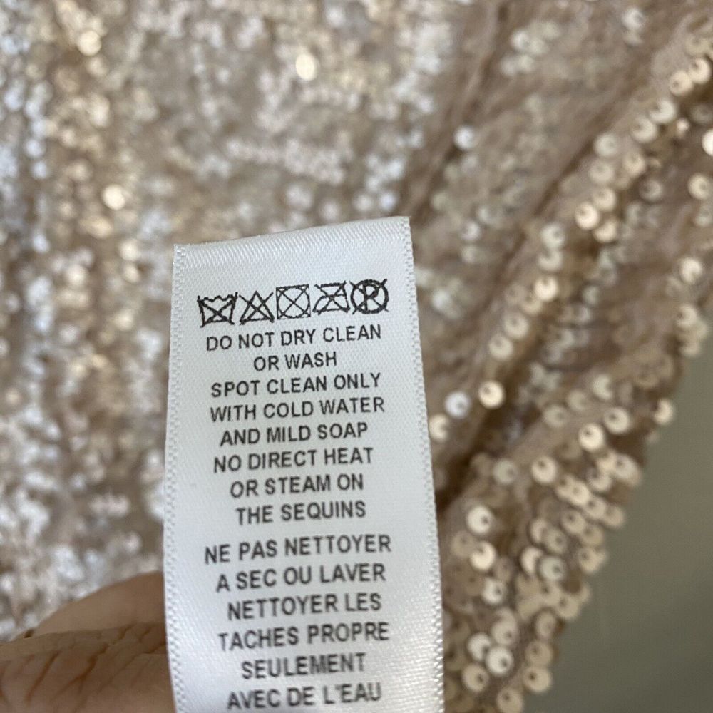 Adrianna Papell Dress Womens Size 2 Sequins Party Rose Gold - Picture 9 of 9